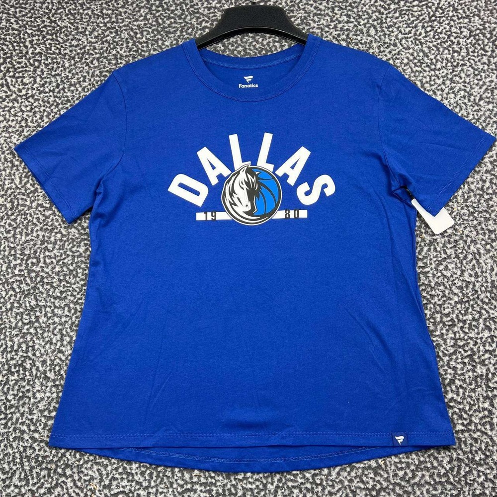 Dallas Mavericks NBA Shirt Women Medium Blue Fanatics Short Sleeve Cotton New M